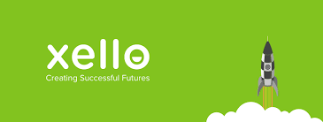 green Xello logo with rocket